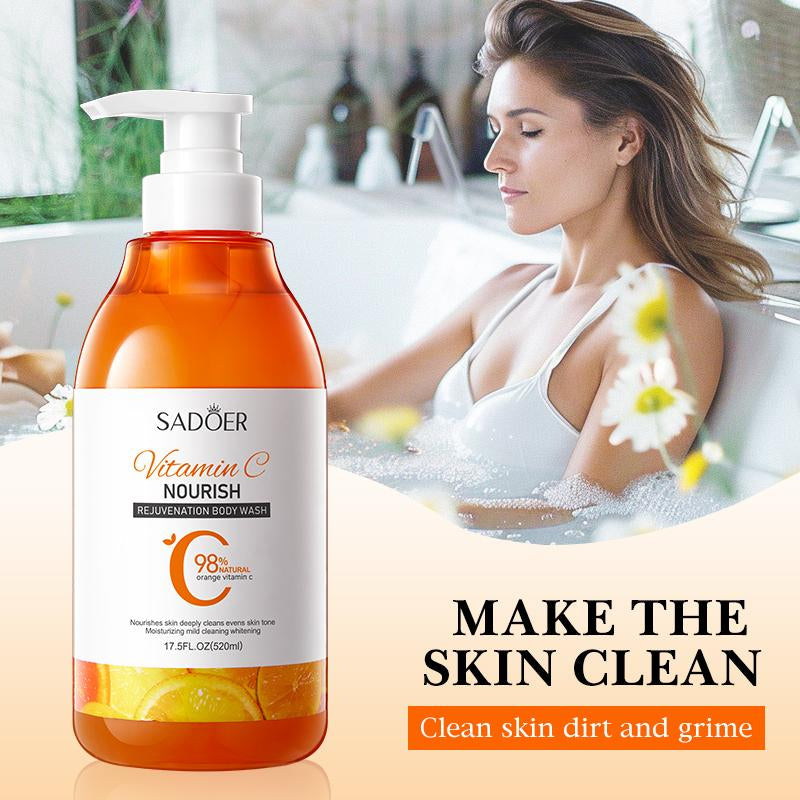 Revitalize Your Skin with Vitamin C & Lemon Niacinamide Body Wash - Jumbo 16.9Oz for Deep Cleansing and Nourishing Care!