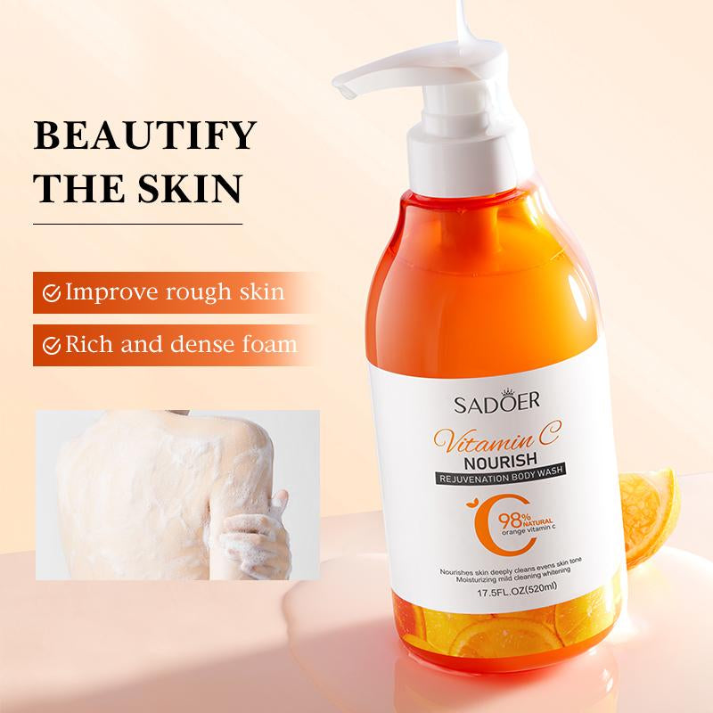 Revitalize Your Skin with Vitamin C & Lemon Niacinamide Body Wash - Jumbo 16.9Oz for Deep Cleansing and Nourishing Care!