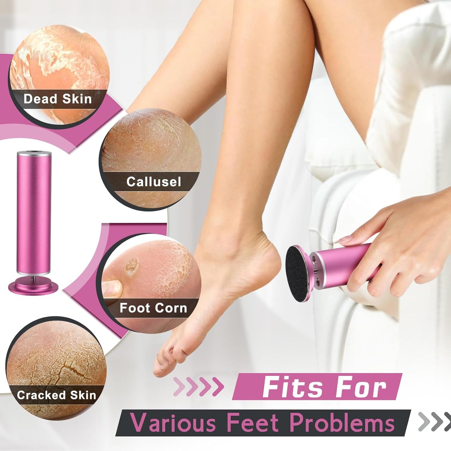 Professional Electric Callus Remover with Speed Control and 60 Replacement Sandpaper Disks - Ultimate Foot Care Tool for Smooth, Soft Feet