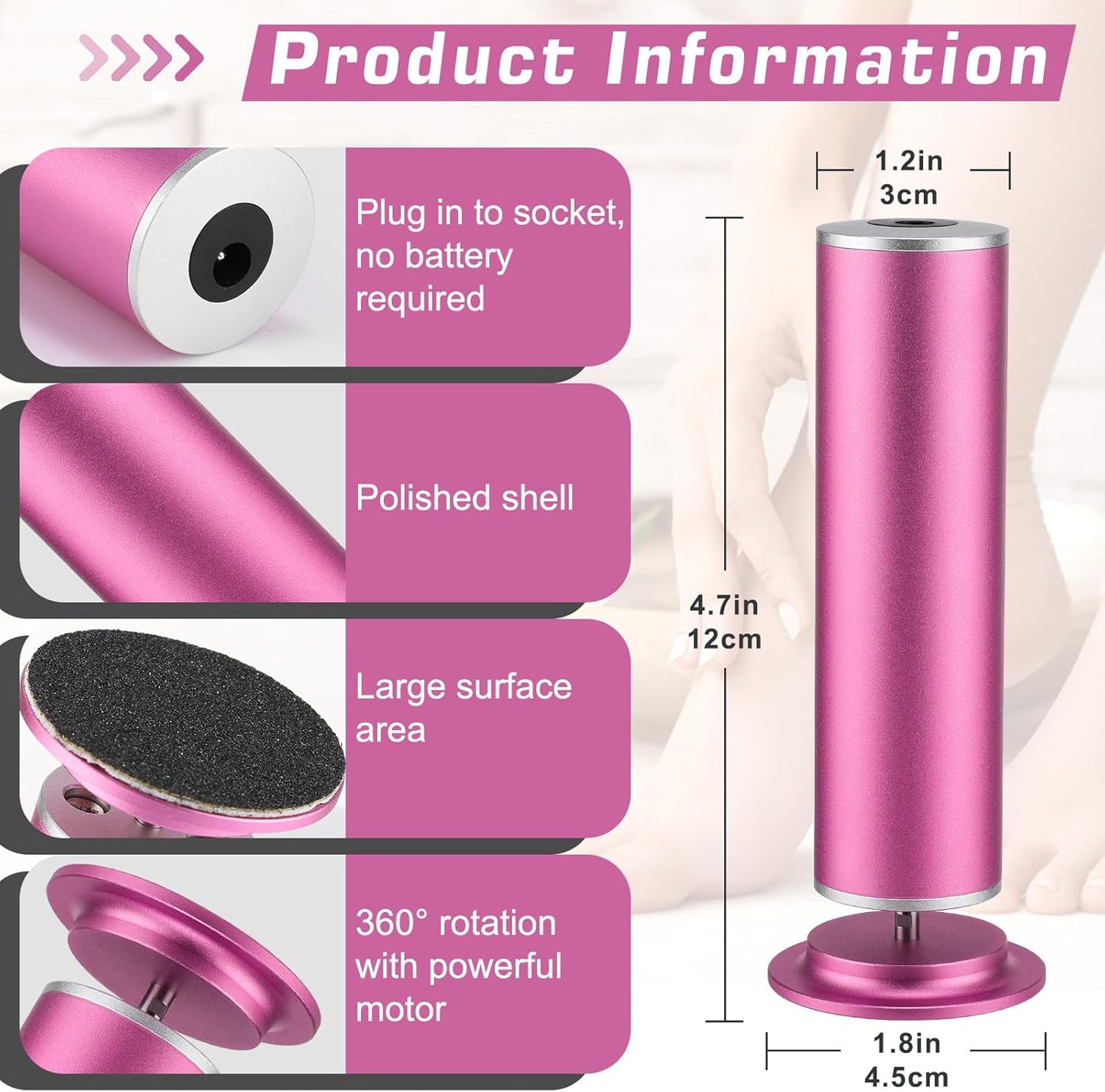 Professional Electric Callus Remover with Speed Control and 60 Replacement Sandpaper Disks - Ultimate Foot Care Tool for Smooth, Soft Feet