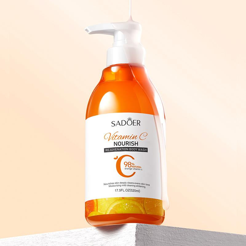 Revitalize Your Skin with Vitamin C & Lemon Niacinamide Body Wash - Jumbo 16.9Oz for Deep Cleansing and Nourishing Care!