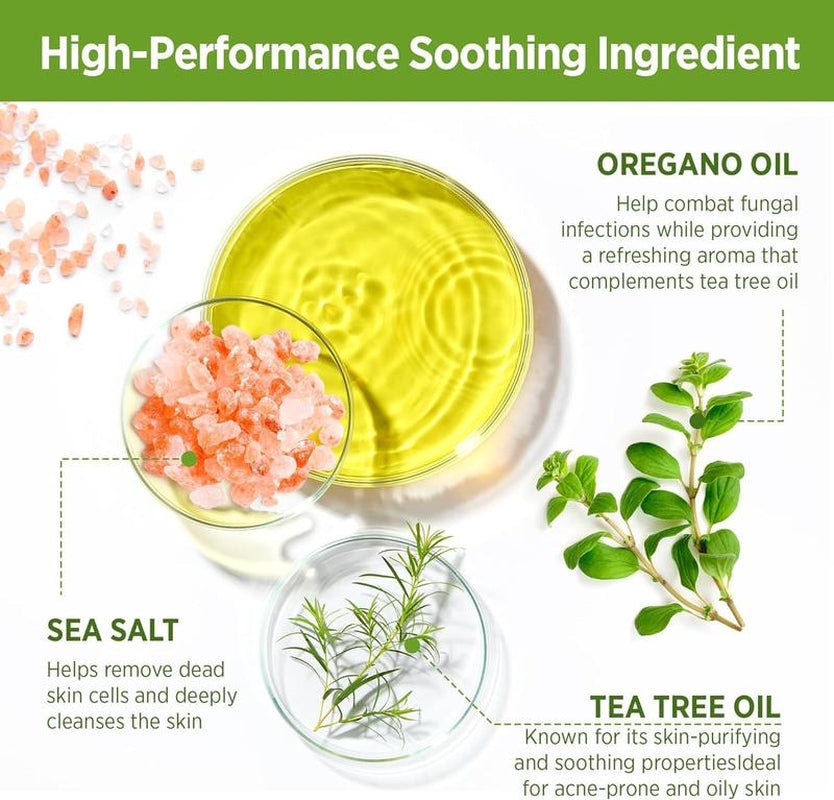 Revitalize Your Skin with Roycederm Tea Tree Body Scrub - 12 oz Exfoliating Treatment for Athlete's Foot, Jock Itch, and Ringworm