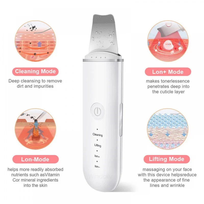 Revitalize Your Skin with the Ultrasonic Skin Care Spatula - Blackhead Remover & Facial Exfoliation Tool