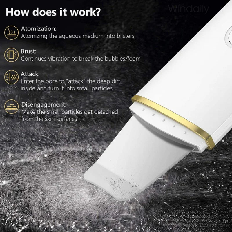 Revitalize Your Skin with the Ultrasonic Skin Care Spatula - Blackhead Remover & Facial Exfoliation Tool