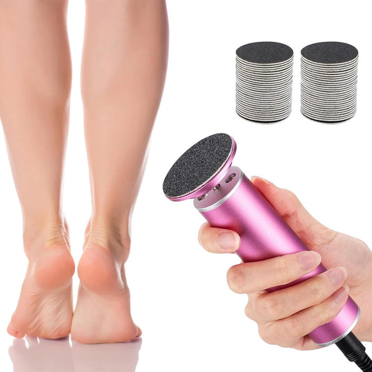 Professional Electric Callus Remover with Speed Control and 60 Replacement Sandpaper Disks - Ultimate Foot Care Tool for Smooth, Soft Feet